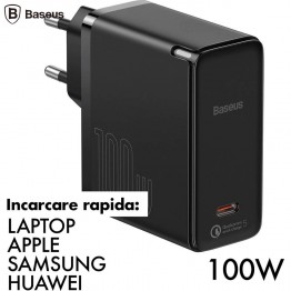 Incarcator retea Baseus TZCCGAN-L01, USB Tip C, 100W, QC 5